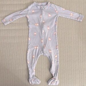 Baby GAP Gray and Pink Footies One Piece with Built-in Footies